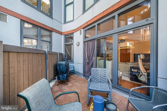 a outdoor living space with furniture