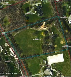 an aerial view of a residential houses