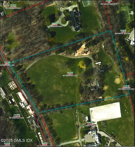 an aerial view of a residential houses