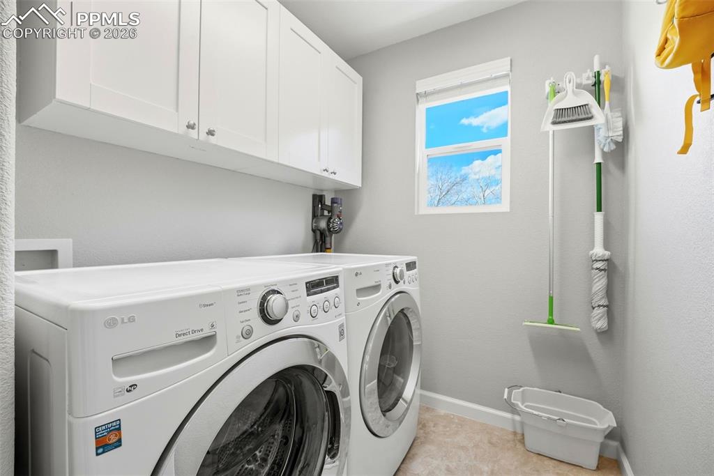 8318 Shadow Run Lane Fountain, CO 80817 - Photo 14 of 50 a utility room with dryer and washer