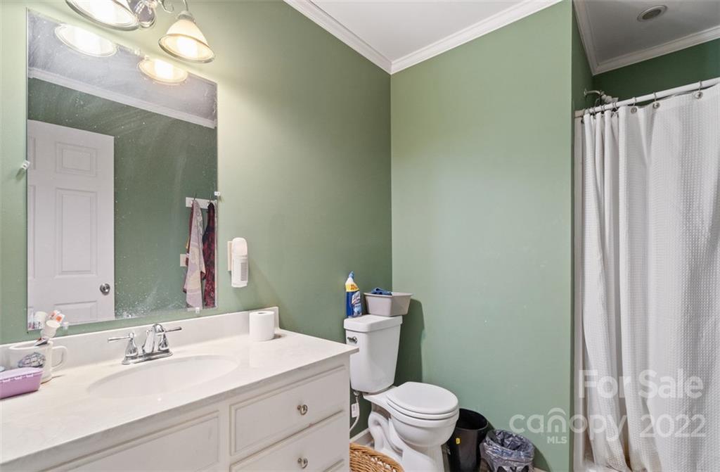 6758 Jenkins Road Morganton, NC 28655 - Photo 13 of 22 a bathroom with a sink a toilet a mirror and vanity