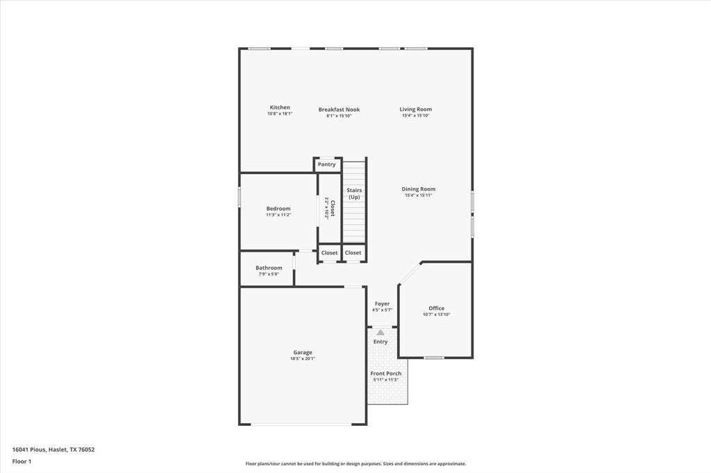 16041 Pious Drive Haslet, TX 76052 - Photo 28 of 36 View of home first floor - plan