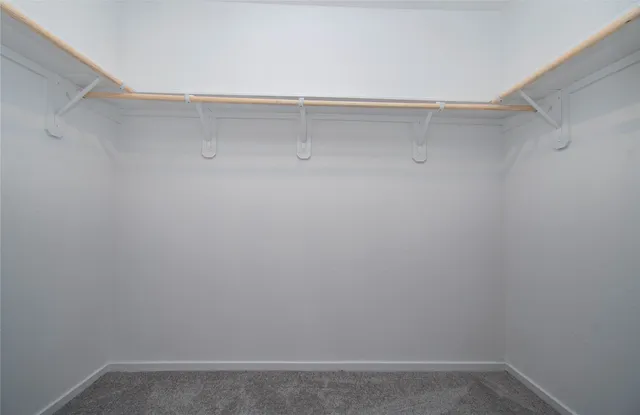 a view of an empty walk in closet