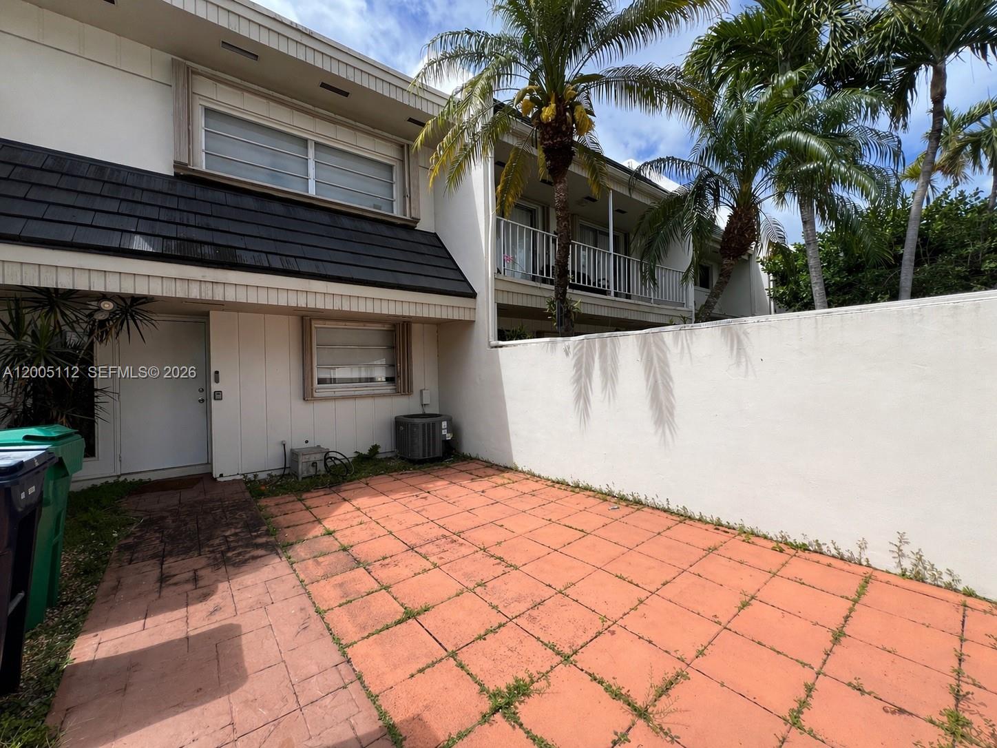 a view of backyard with potted plants