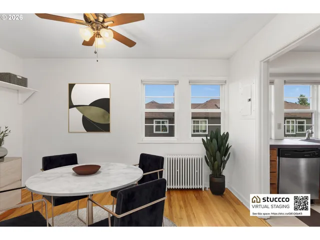 a workspace with furniture and window