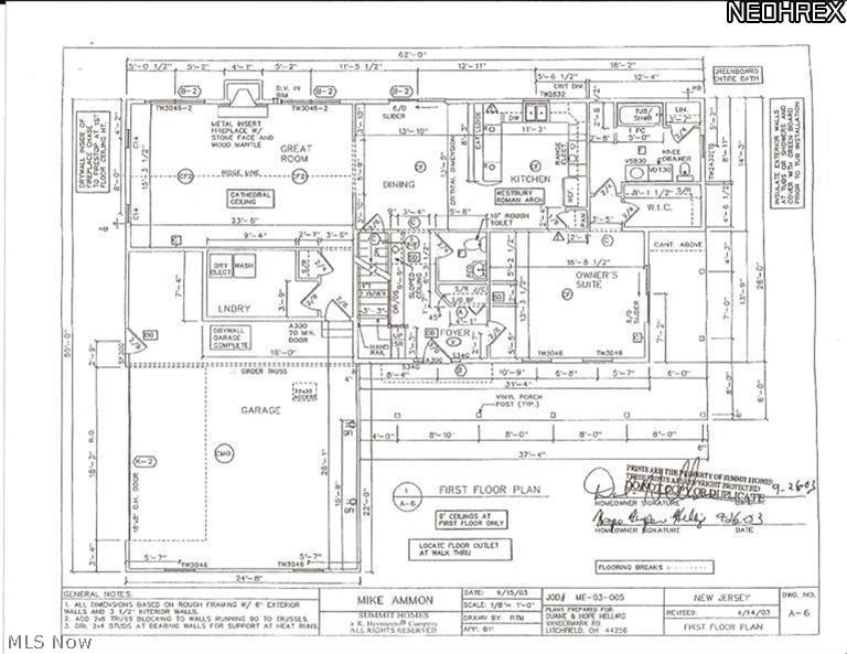 3520 Vandemark, Litchfield, OH  First Floor Blueprint