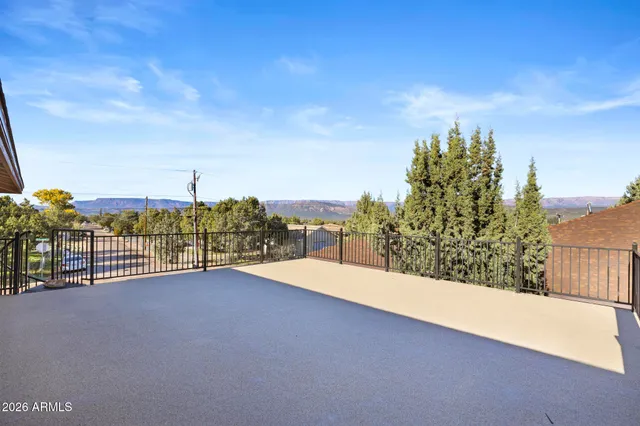 a view of terrace with city view