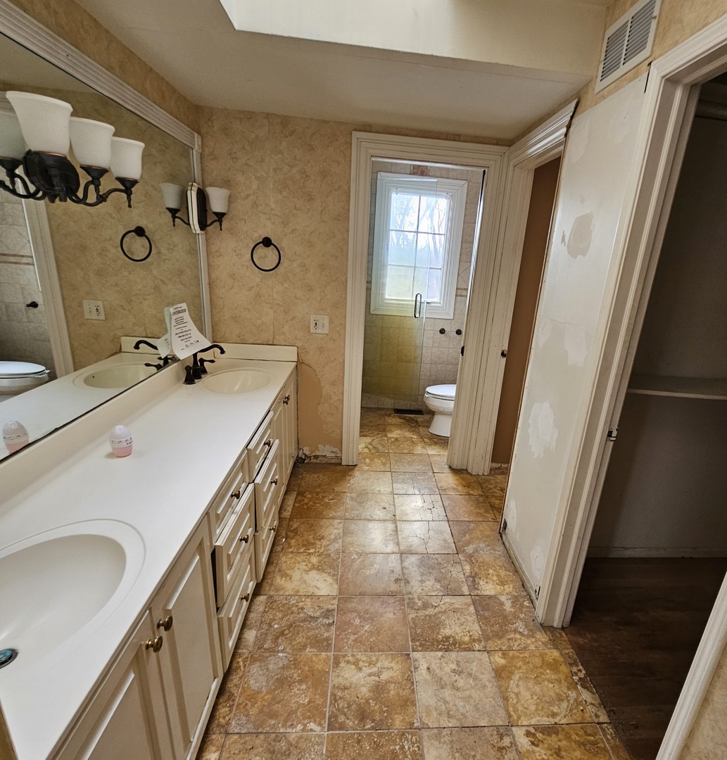 181 Old Sutton Road Barrington, IL 60010 - Photo 12 of 21 a bathroom with a sink a toilet and a mirror