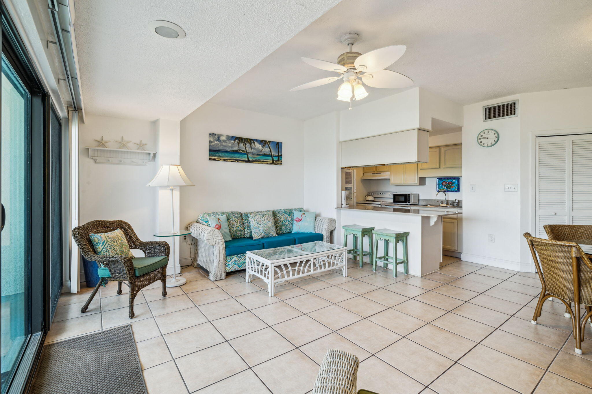 3722 East County Highway 30A, Unit 3 Santa Rosa Beach, FL 32459 - Photo 5 of 22 a living room with furniture and kitchen view