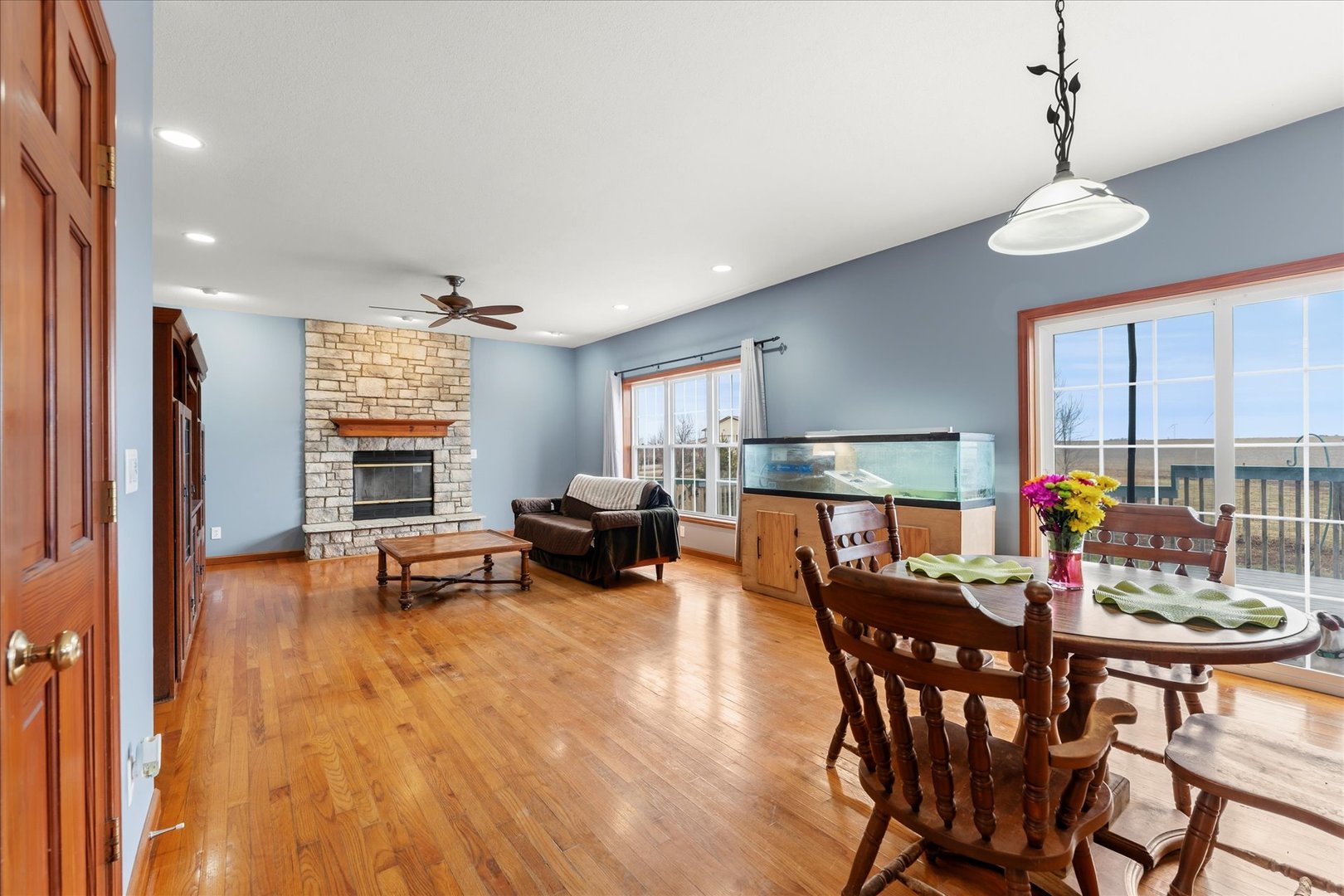 1376 East 2950 North Road Mansfield, IL 61854 - Photo 16 of 44 a view of a dining room with furniture window and outside view