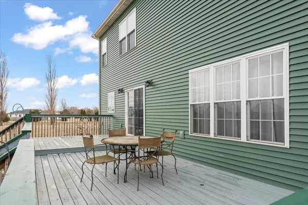 a deck view with a seating space