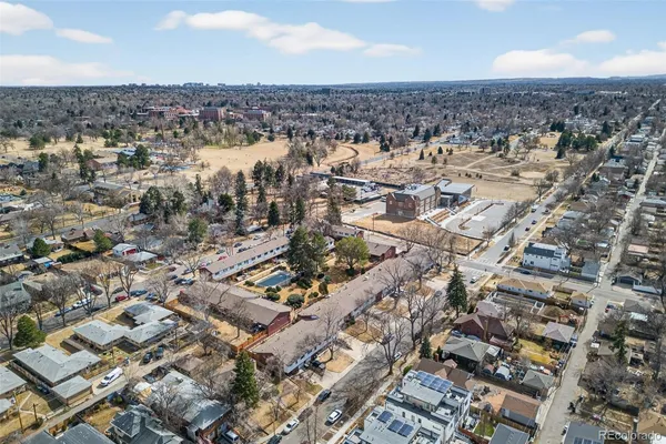 an aerial view of multiple house
