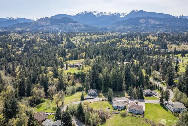 a view of a city with a lake