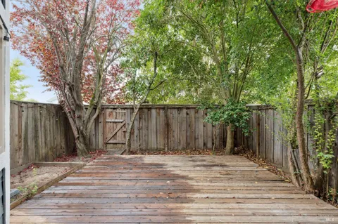 a view of backyard with small cabin