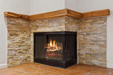 a view of a fireplace