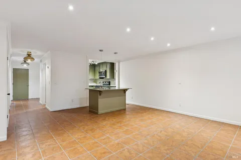 a view of kitchen and front door