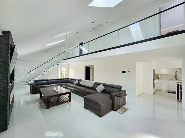 a living room with furniture