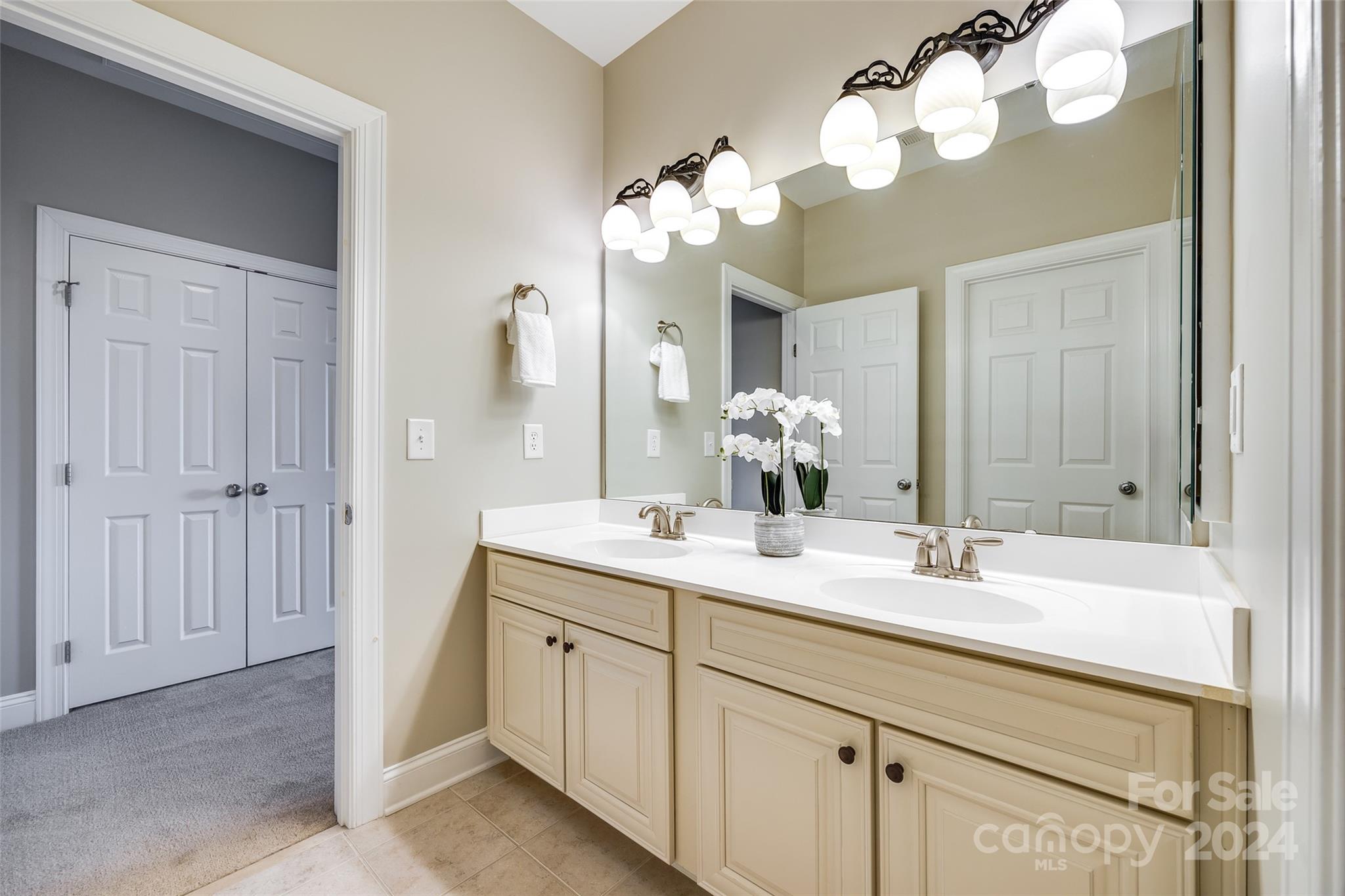 352 Calming Way Tega Cay, SC 29708 - Photo 35 of 48 a bathroom with a sink vanity and a mirror