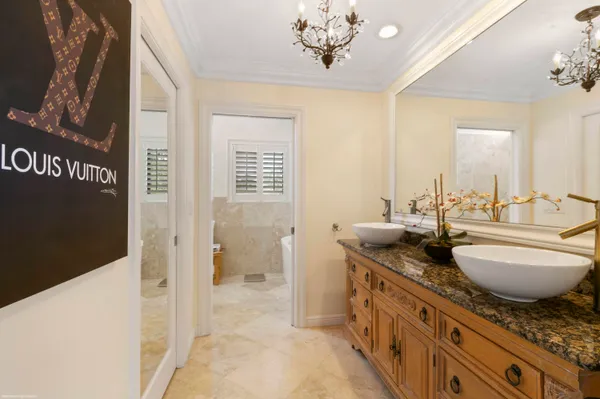 a view of a black and white wall