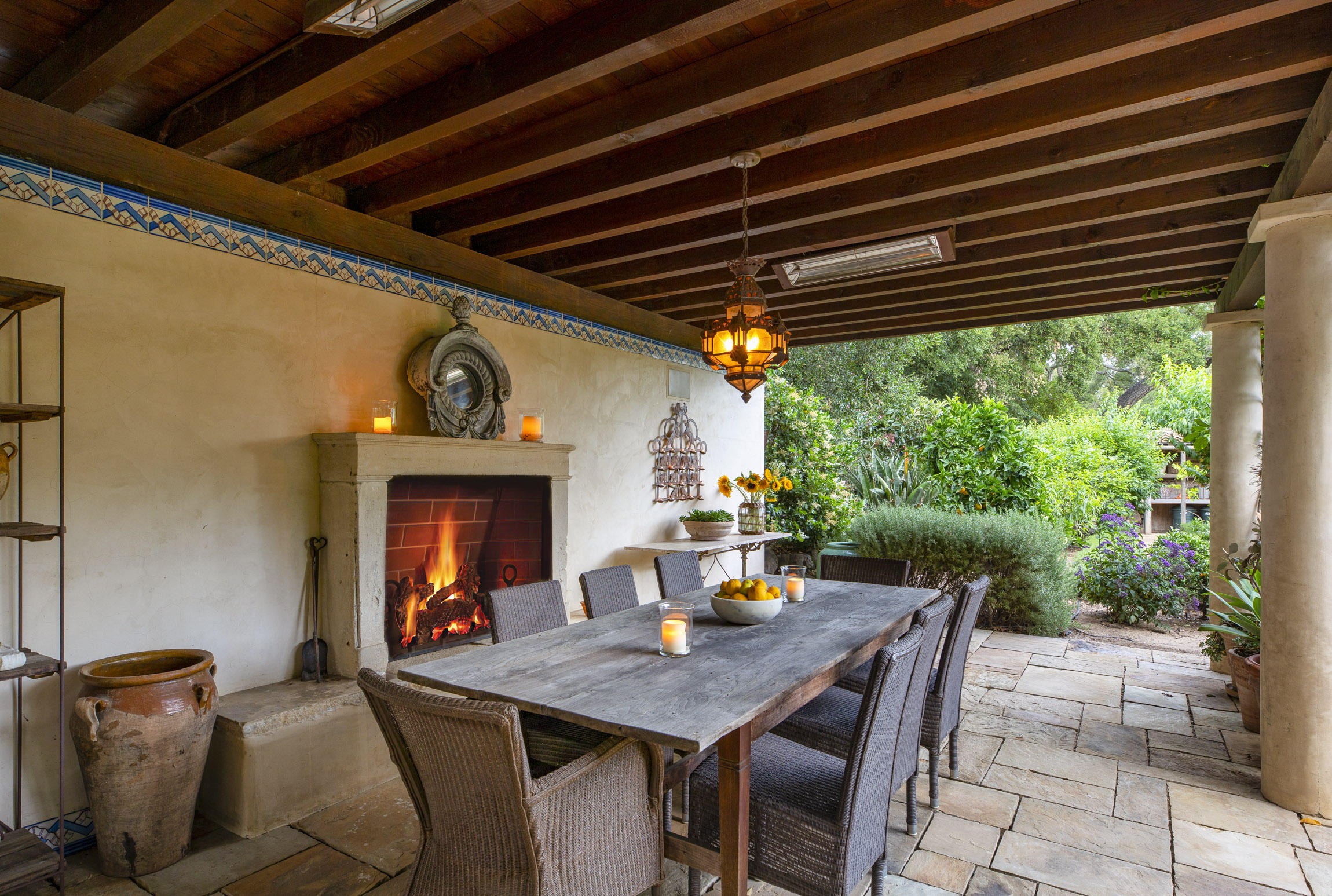 854 Rockbridge Road Santa Barbara, CA 93108 - Photo 23 of 34 a view of a dining table and chairs in the patio