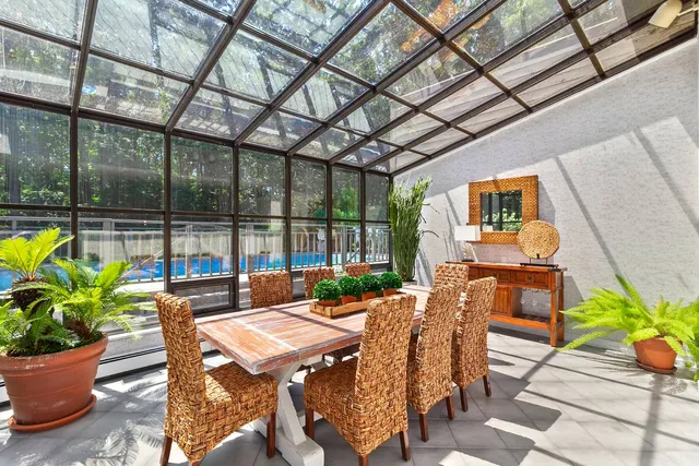 a outdoor space with furniture