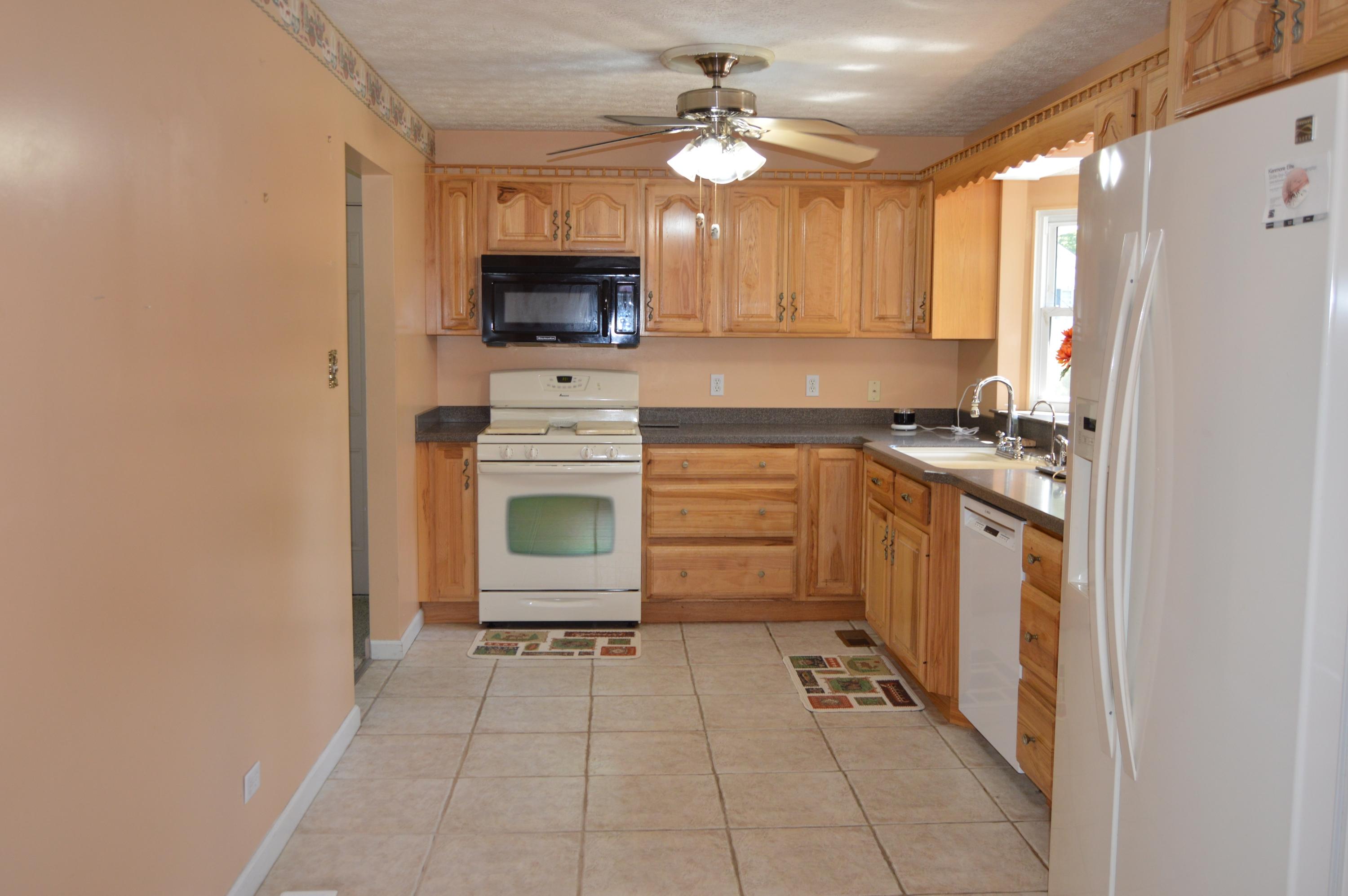 NEW Kitchen with Hickory Cabinets; Tile