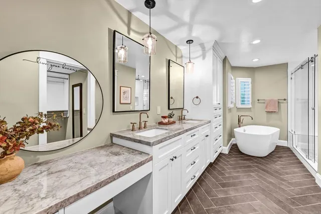 a bathroom with a shower and a toilet