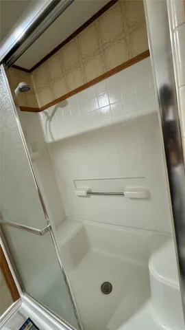 a bathroom with a shower
