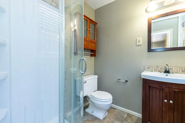 a bathroom with a shower