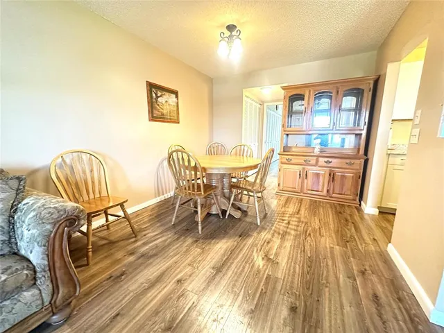 a workspace with wooden floor