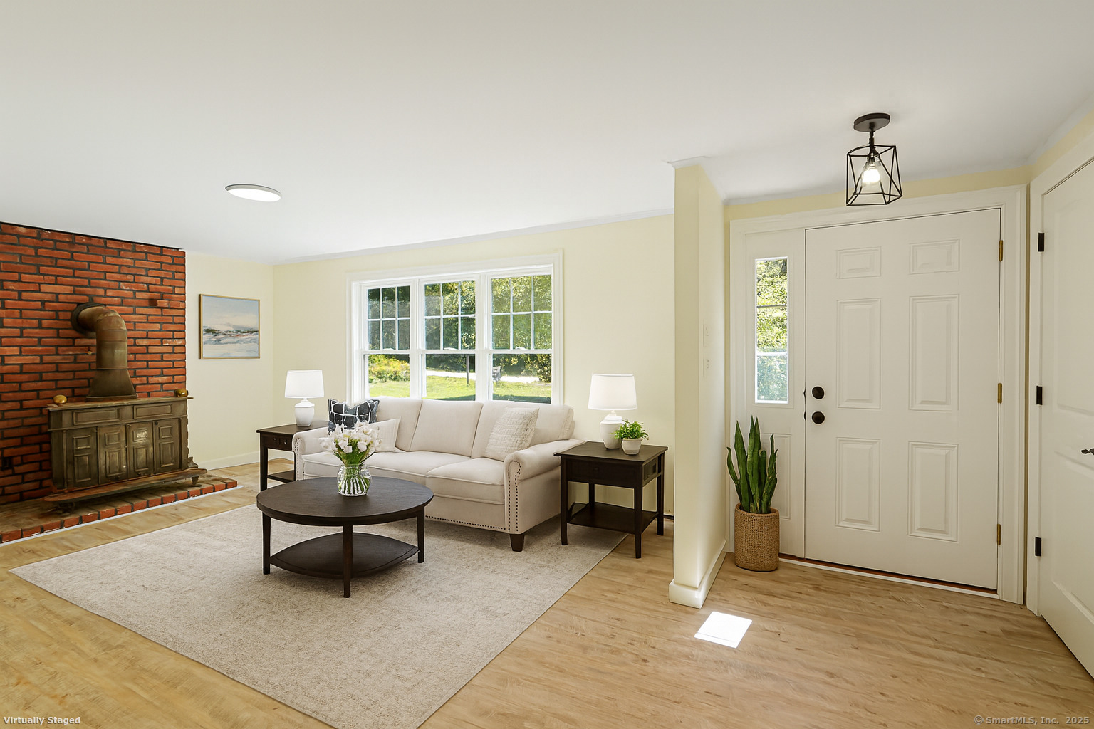 a living room with furniture