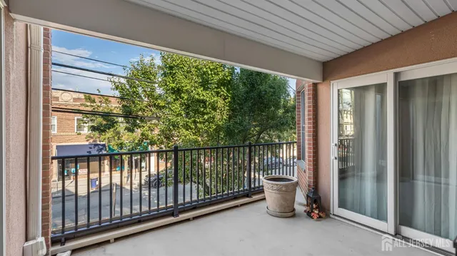 a view of a balcony with outdoor space