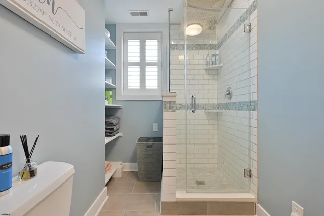 a bathroom with a shower