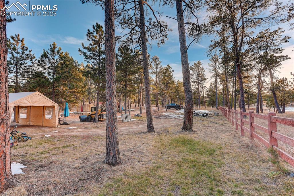 9920 Hodgen Road Colorado Springs, CO 80908 - Photo 34 of 49 a backyard of a house with lots of green space