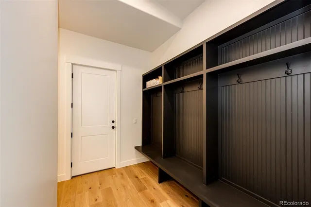 a view of wooden door