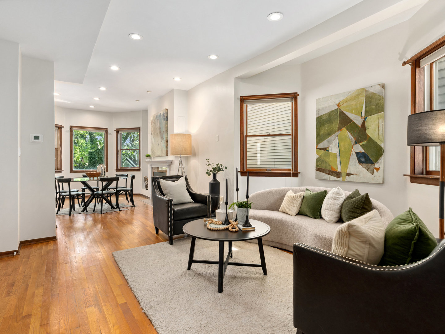 3034 North Seminary Avenue, Unit 2 Chicago, IL 60657 - Photo 3 of 26 a living room with furniture and a large window