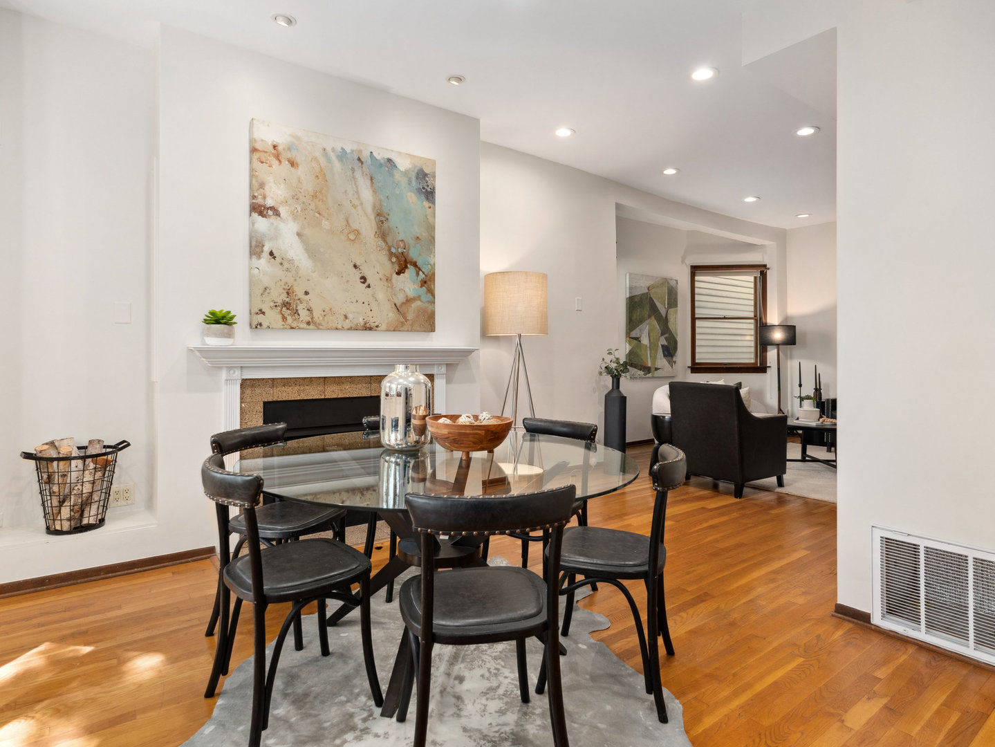 3034 North Seminary Avenue, Unit 2 Chicago, IL 60657 - Photo 9 of 26 a view of a dining room with furniture and wooden floor