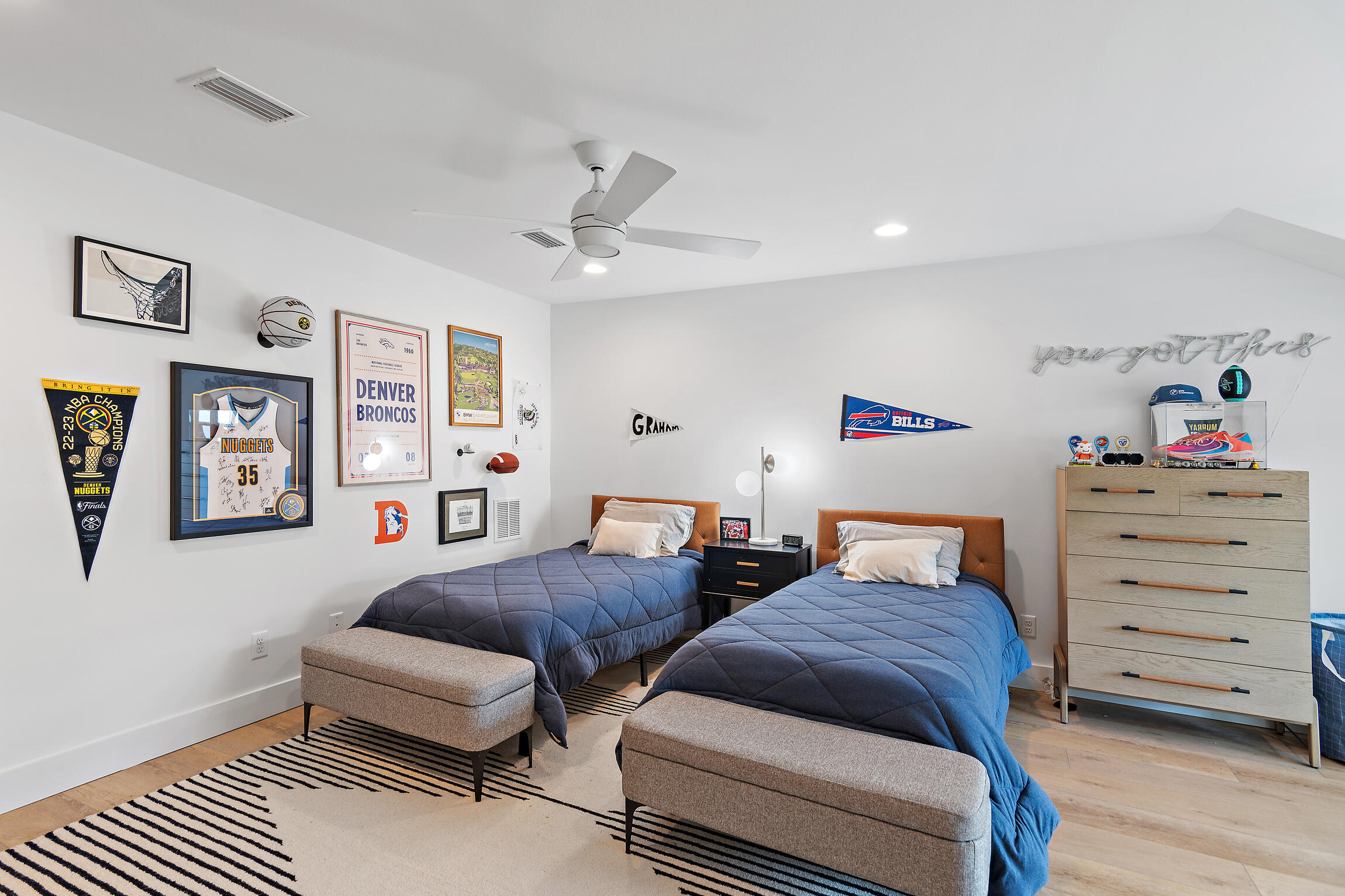 515 Hideaway Circle Santa Rosa Beach, FL 32459 - Photo 34 of 58 a bedroom with two beds and painting on the wall