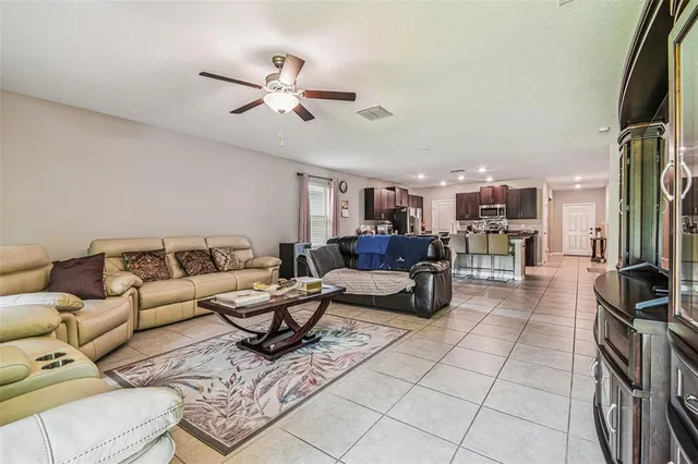 a living room with furniture