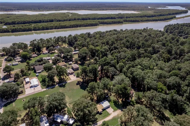 a view of a lake with a city