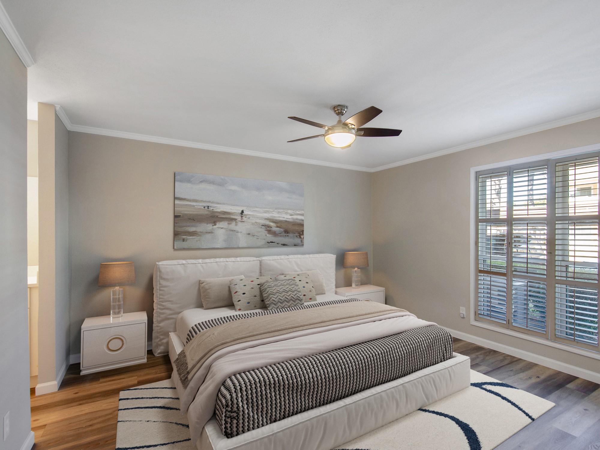 14555 Wunderlich Drive, Unit 2307 Houston, TX 77069 - Photo 17 of 42 Virtually Staged primary bedroom with plenty of room for a kingsized bedroom