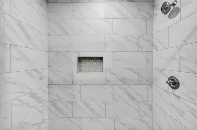 a bathroom with shower