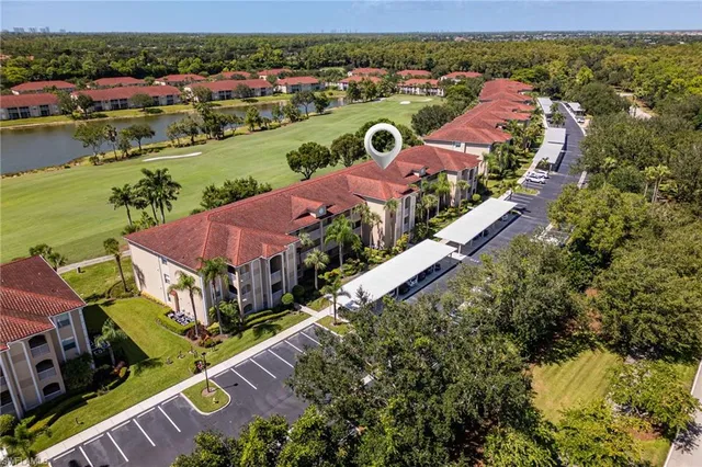 an aerial view of a house with a garden