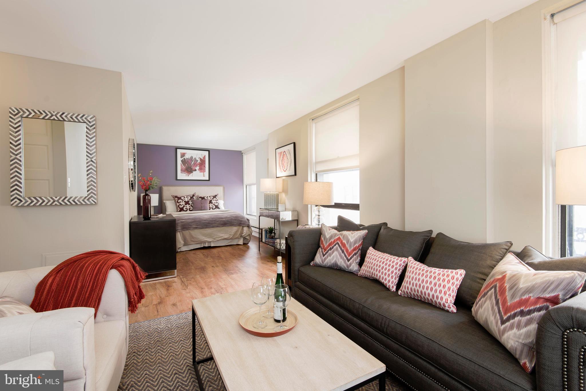201 South 13th Street, Unit 1112 Philadelphia, PA 19107 - Photo 1 of 23 a living room with furniture or couch and a window