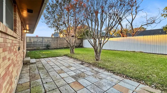 a view of backyard with tree