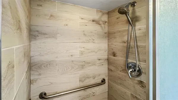 a bathroom with a shower