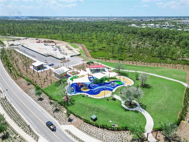 an aerial view of a house