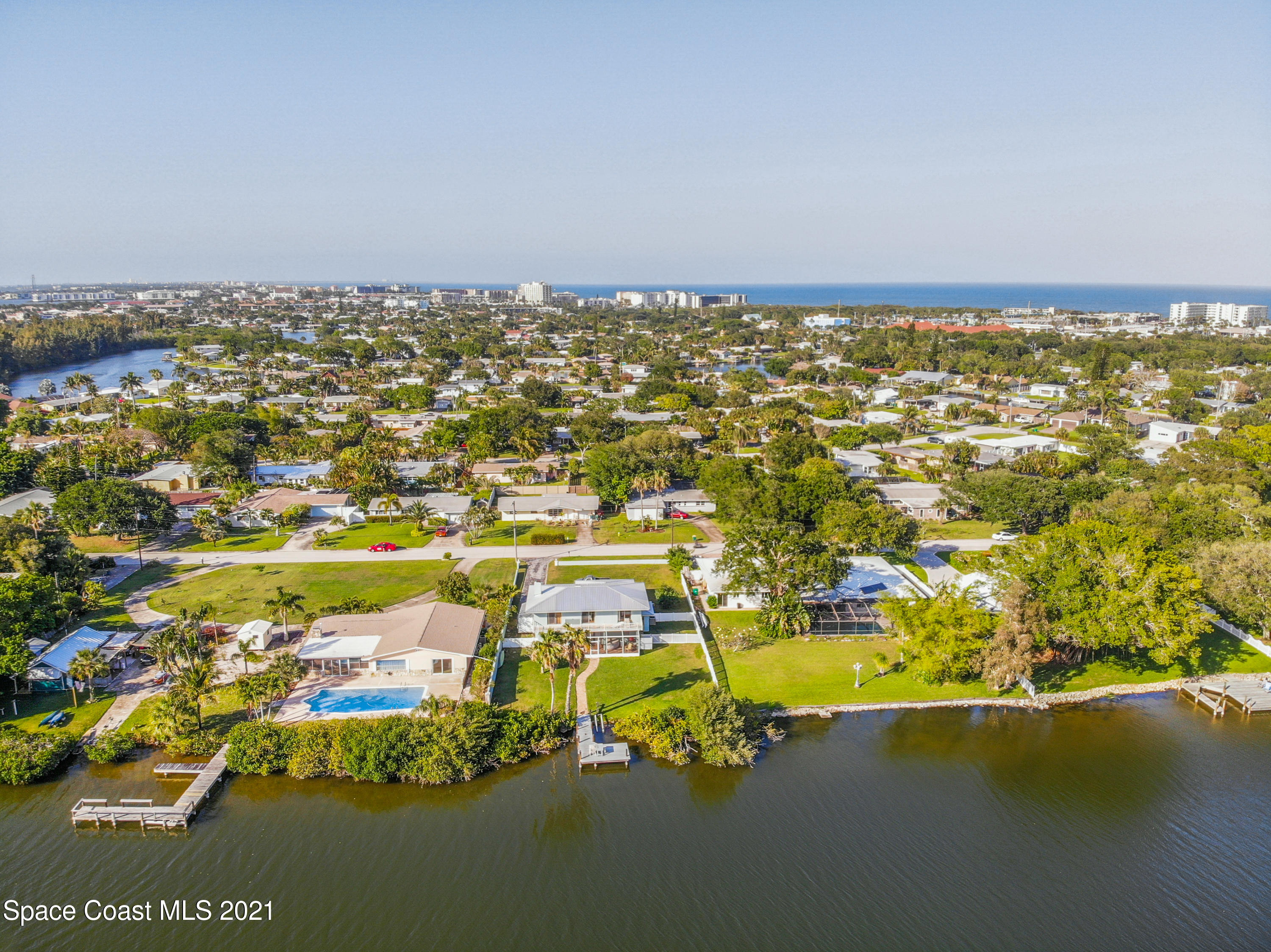738 Nassau Road Cocoa Beach, FL 32931 - Photo 25 of 26 an aerial view of residential houses with outdoor space