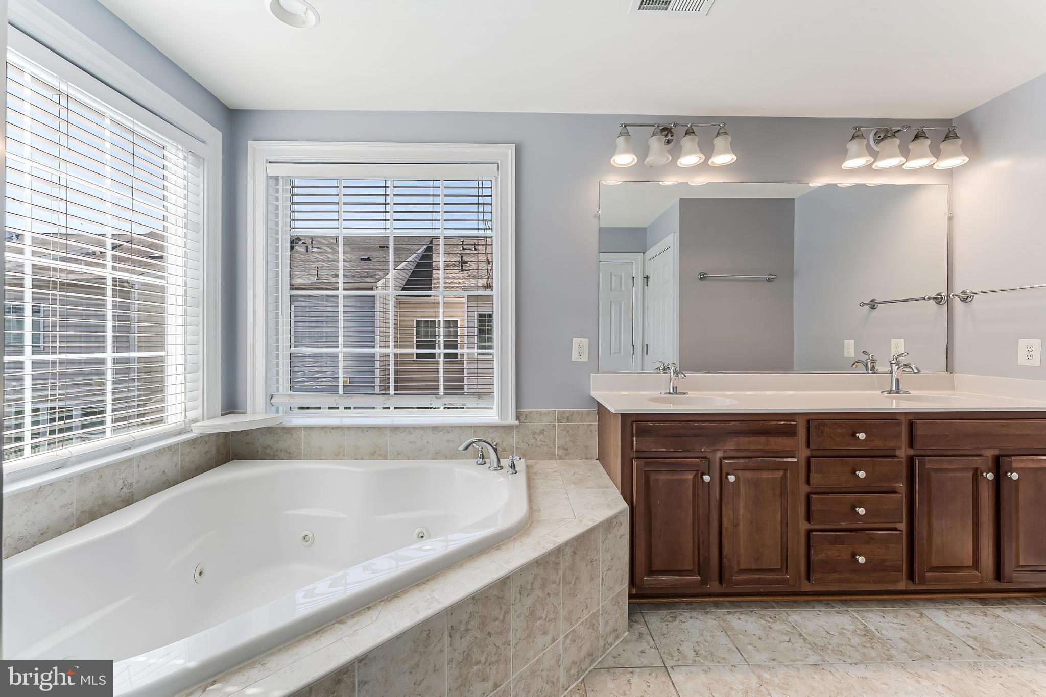 43583 White Cap Terrace Chantilly, VA 20152 - Photo 34 of 55 a spacious bathroom with a tub sink and double vanity