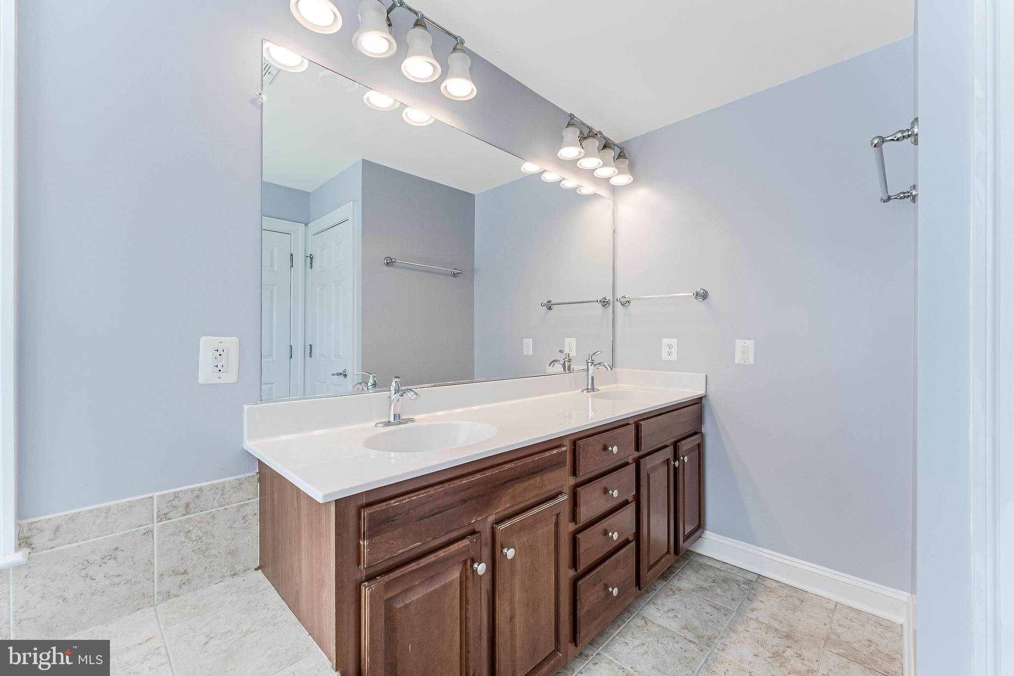 43583 White Cap Terrace Chantilly, VA 20152 - Photo 36 of 55 a bathroom with a sink double vanity and a mirror